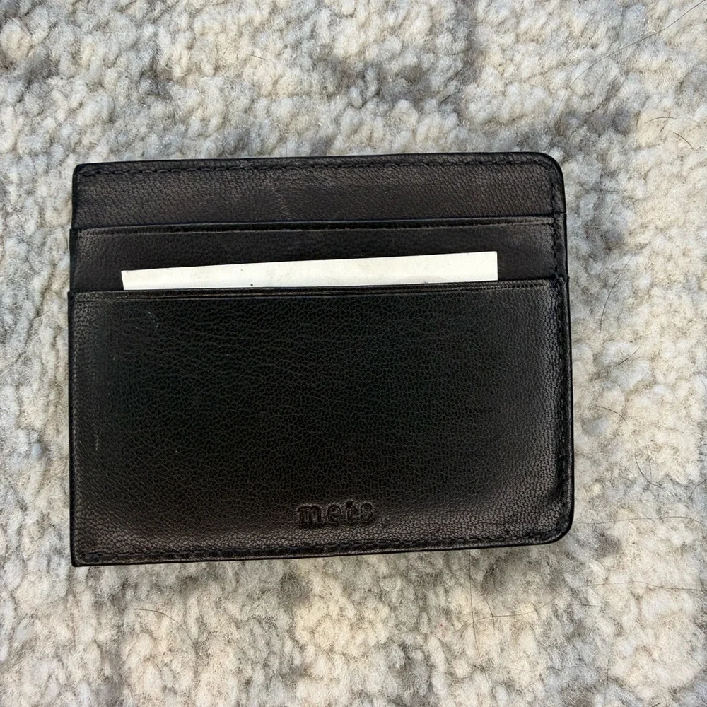 New York Mets Game Used Baseball Money Clip Wallet